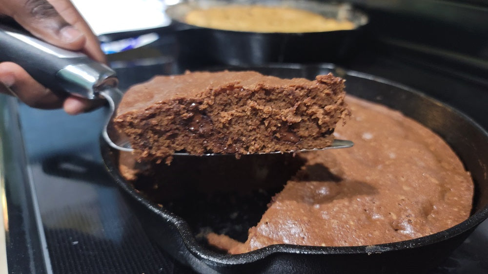 Skillet Brownie on the smoker