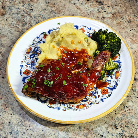 Jamaican-Style Honey Garlic BBQ Baked Chicken.