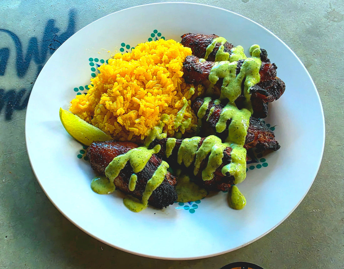 Pollo Asado Wings with Avocado Lime Ranch